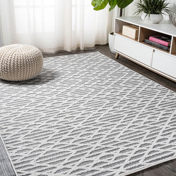 Ararat High-low Pile Moroccan Diamond Modern Indoor/outdoor Area Rug